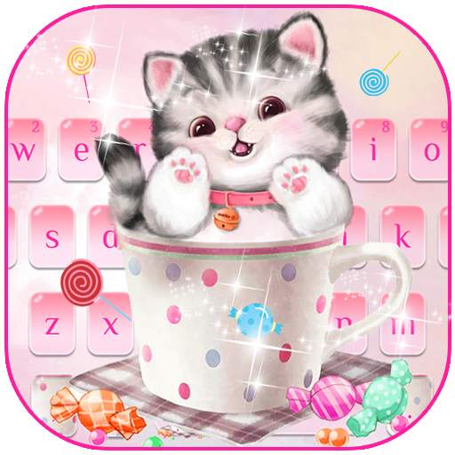 Cute Cup Cat Keyboard Theme 10001001
