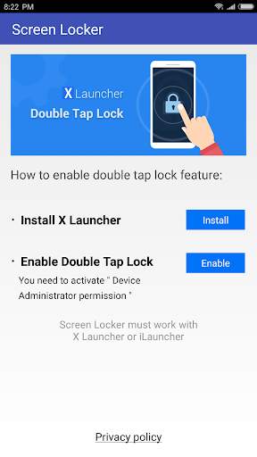 Fast Screen Locker : a plugin for X Launcher screenshot 1