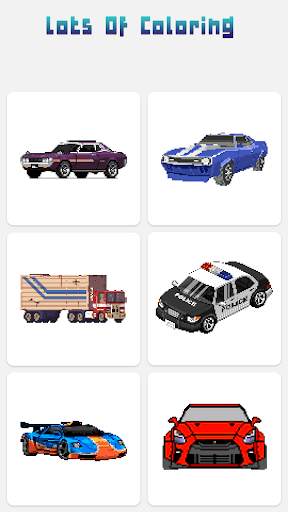 Car Color By Number: Pixel Art Car 3 تصوير الشاشة