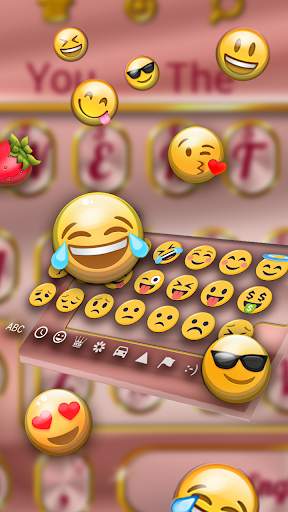 Luxurious Rose & Gold Keyboard Theme स्क्रीनशॉट 3