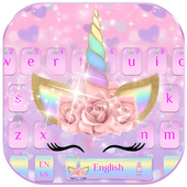 🦄Carino fiore unicorno tastier tema icon