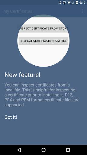 My Certificates screenshot 2