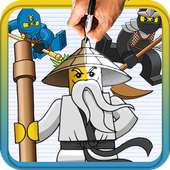 How to draw Lego Ninjago characters logo
