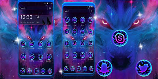 Aurora Space Wolf Eyes Theme screenshot 4