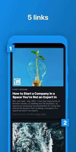 Refind — the 5 most relevant links screenshot 1