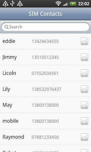 SIM Contacts screenshot 1