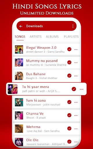 Music Player - Hindi Songs Lyrics 5 تصوير الشاشة