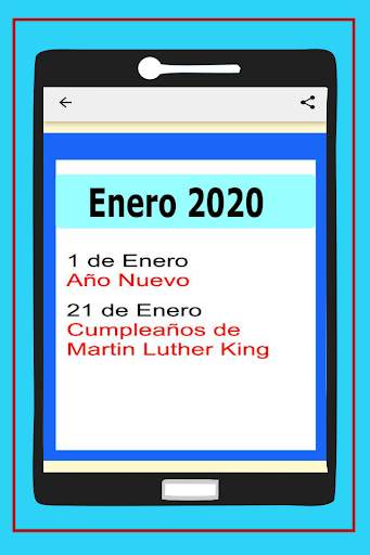 Calendario En Español 2020- Días Festivos. 4 تصوير الشاشة