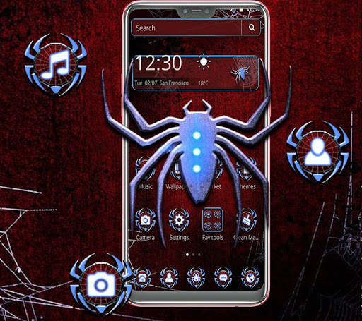 Scary Blue Spider Theme screenshot 2