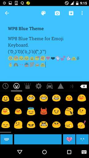 Blue Emoji Keyboard Theme screenshot 2