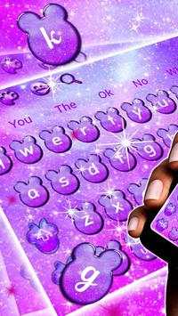 Purple Galaxy Mini Keyboard Theme स्क्रीनशॉट 1