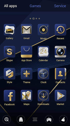 (FREE) Blue Gold GO Launcher Theme screenshot 2