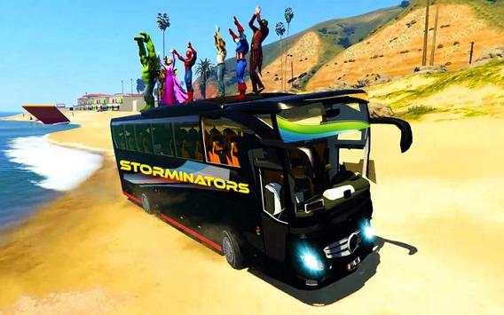 Superhero Bus Racing Stunts Drive: Top Speed Game screenshot 5