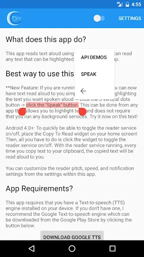 Copy To Read - Text to Speech screenshot 1