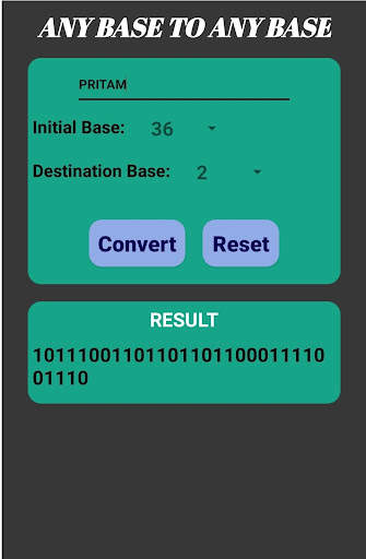 Base Converter: Base 2-Base 36 screenshot 2