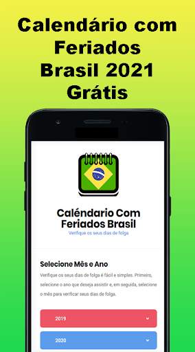 Calendário Com Feriados Brasil 2021 Grátis 1 تصوير الشاشة
