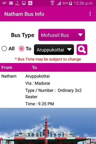 Natham Bus Info screenshot 2