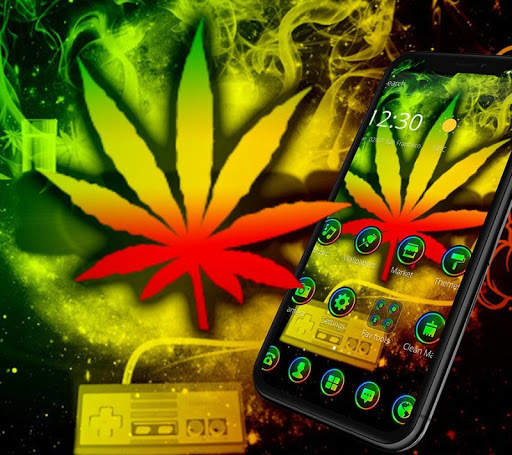Neon Smoking Weed Theme screenshot 3