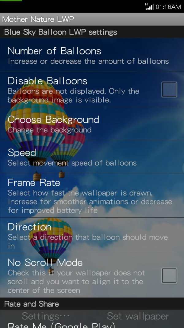 Blue Sky Balloon LWP screenshot 3
