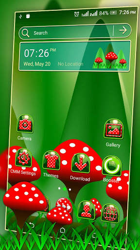 Red Mushroom Green Launcher Theme screenshot 1