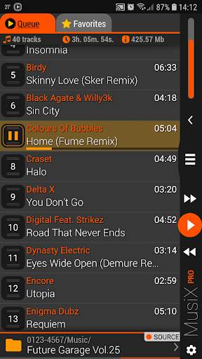 MusiX Material Dark Orange Skin for music player screenshot 2