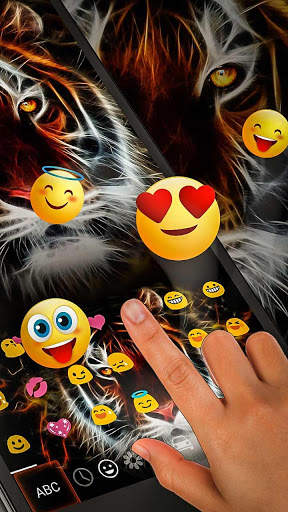 Neon Tiger Keyboard Theme скриншот 3