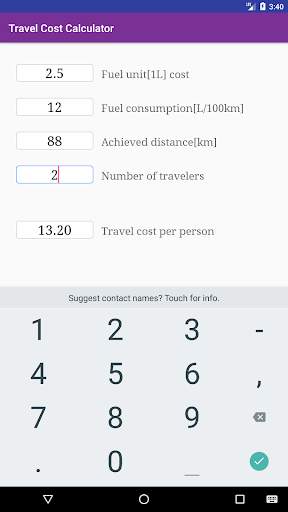 Travel Cost Calculator screenshot 2
