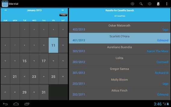 Dike trial: Calendar 4 Lawyers screenshot 9