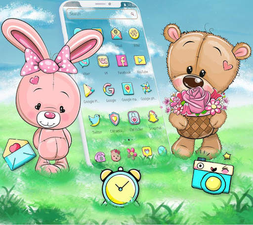 Lovely Teddy Bear Bunny Couple Theme🐰🐻 screenshot 3