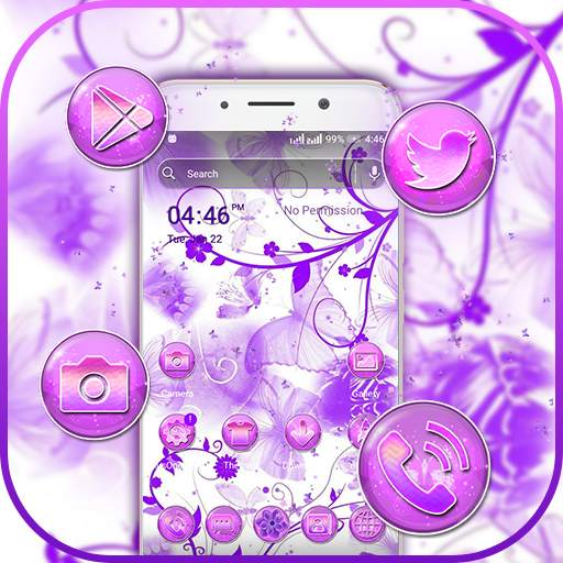 Purple Butterfly Launcher Theme 3.4