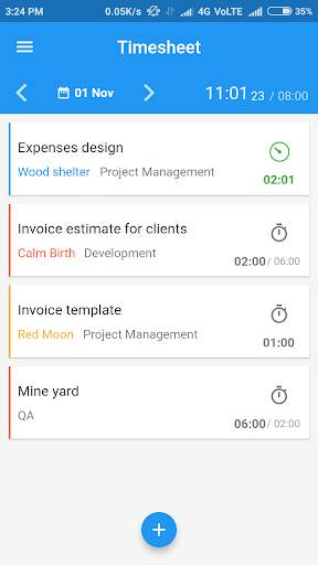 Output Time - Time Tracker 1 تصوير الشاشة