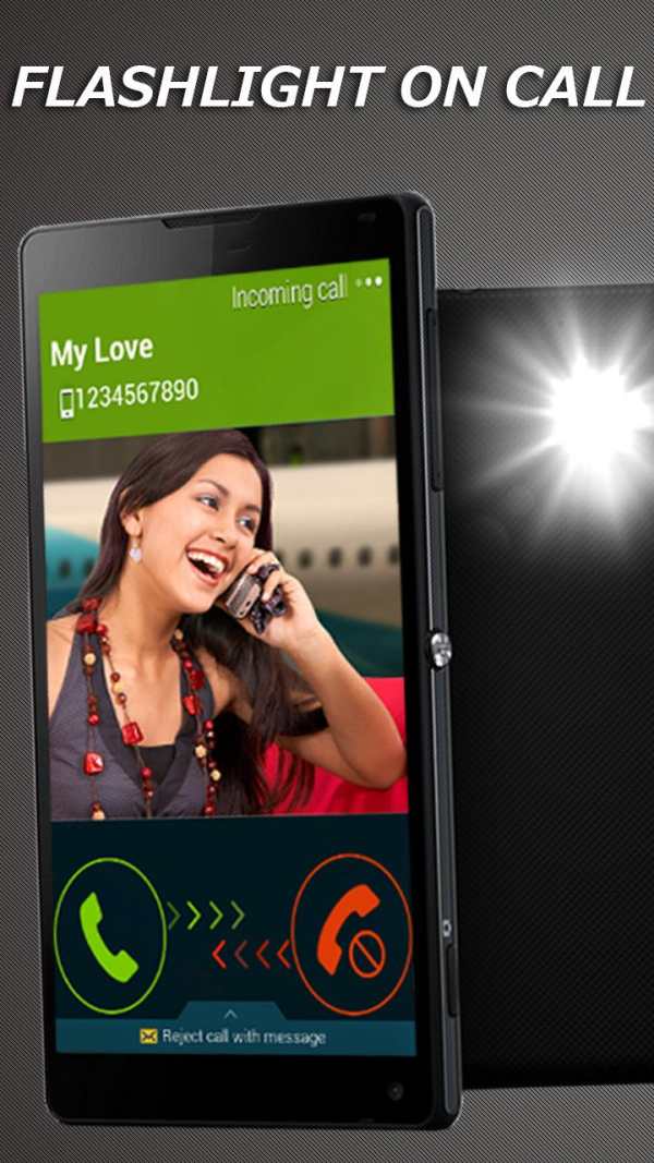 FlashLight on Call & SMS Free screenshot 1