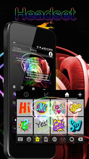 Rapper Neon Emoji Keyboard screenshot 4