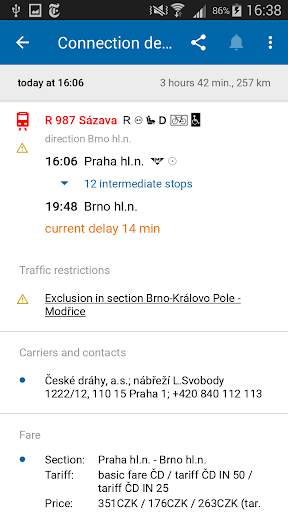 Czech Public Transport IDOS screenshot 7