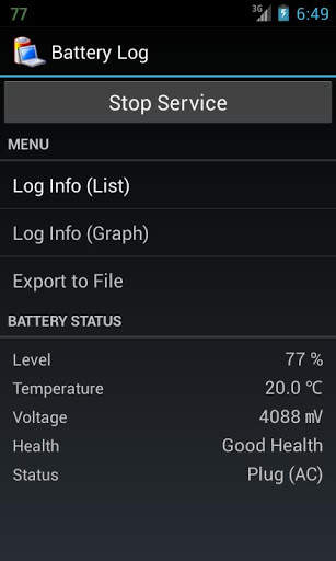 Battery Log screenshot 1