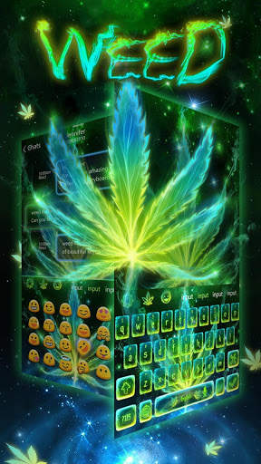 Neon Smoking Weed Keyboard Theme screenshot 3