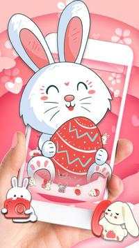 Pink Cute Bunny Launcher Theme screenshot 1