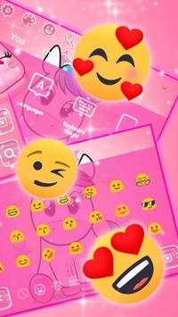 Cute Glowing Pink Unicorn Keyboard Theme screenshot 3