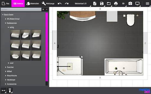 3D-Meisterbad Planer screenshot 2