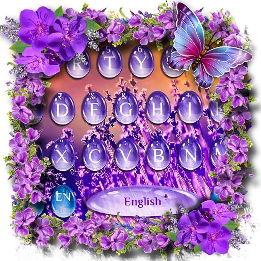 Lavender Water Drop Keyboard Theme 10001001