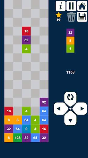 2048 Drop n Merge Numbers: Match 3 Columns Puzzle screenshot 5