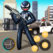 Black Spider stickman Rope Hero Vice Town icon
