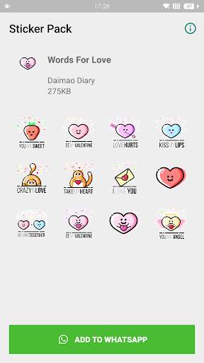 WAStickerApps - Words For Love screenshot 1