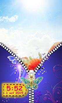 Butterfly Zipper Lock Screen screenshot 4