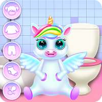 Cute Little Unicorn Caring and Dress Up logo