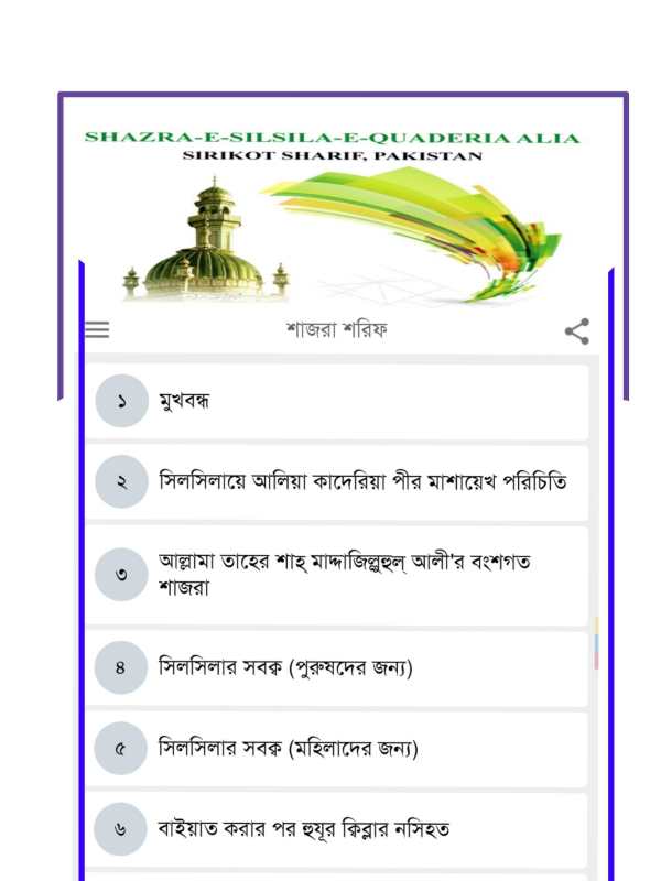 শাজরা শরিফ - সিলসিলায়ে আলিয়া কাদেরিয়া скриншот 2
