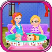 Granddaughter gives a birth logo
