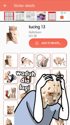 Kucing Lucu Stiker - WAStickerApps screenshot 4