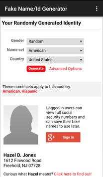 Fake Name/Id Generator screenshot 2