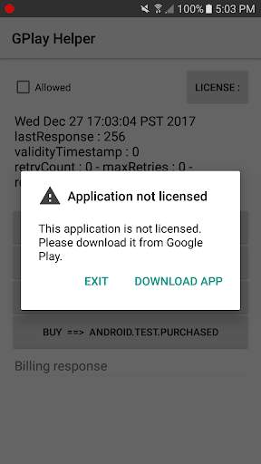 Google Play Lib test screenshot 3